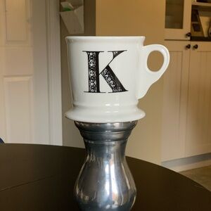 Letter K ANTHROPOLOGIE Initial Mug.